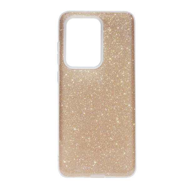 Szilikon telefonvédő (műanyag belső, csillogó hátlap) ARANY [Samsung Galaxy S20 Ultra 5G (SM-G988B)] (5996457940257)