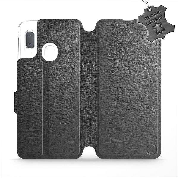Flip case for Samsung Galaxy A20e - Black - Leather - Black Leather