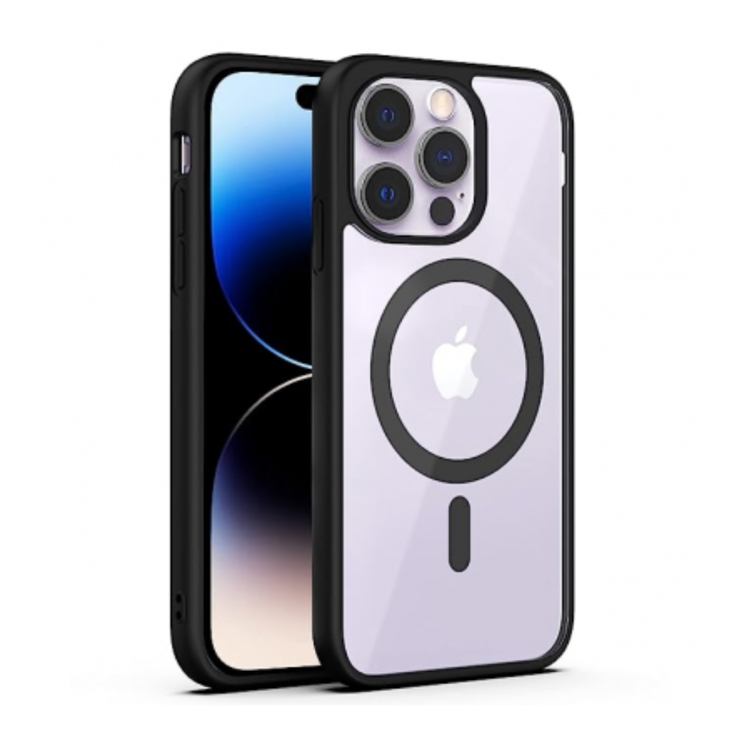 Fusion MagSafe Apple iPhone 15 Pro Max Tok - Átlátszó/Fekete (FUS-MGMA-IPH15PM-BK)