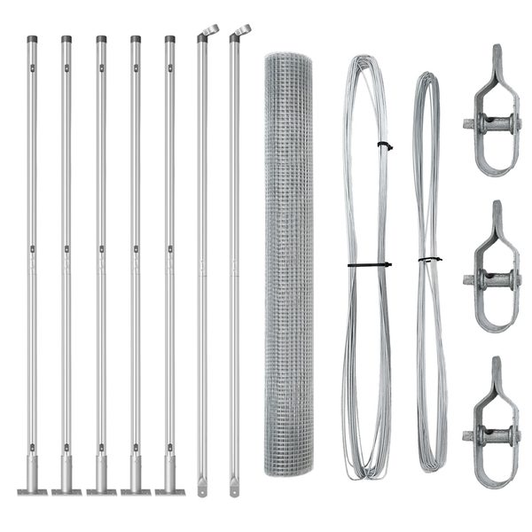 Horganyzott Drótháló Kerítés 7 Peremelt Oszloppal 1.2x10 m Horganyzott Acél