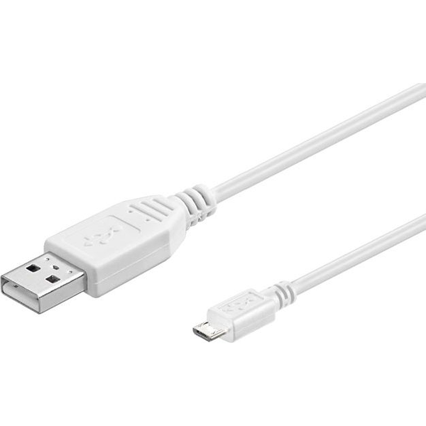 Microconnect USBABMICRO0,30W USB-kabel USB 2.0 0,3 m USB A Micro-USB B Wit