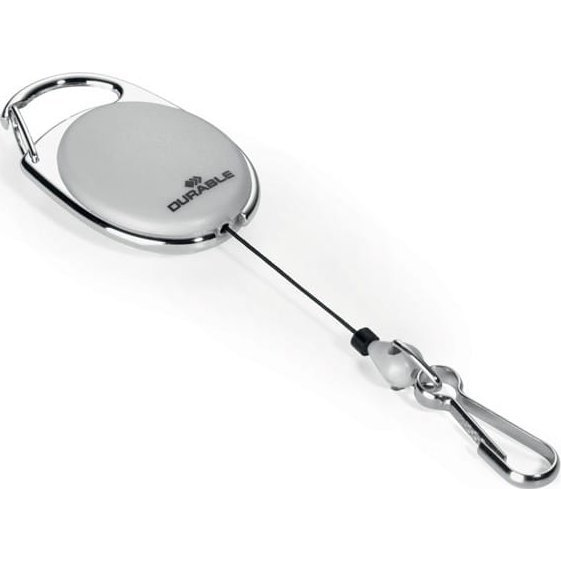 Durable Style jojós karabineres 1db szürke névkitűző tartó