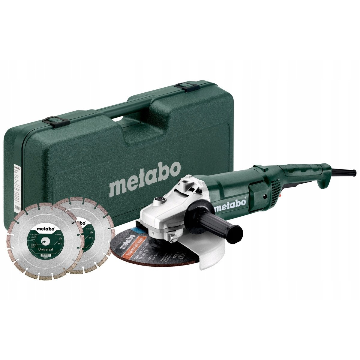 Metabo sarokcsiszoló WE 2200-230 2200W, 230mm +2 gyémánt darabolótárcsa kofferben (691081000)