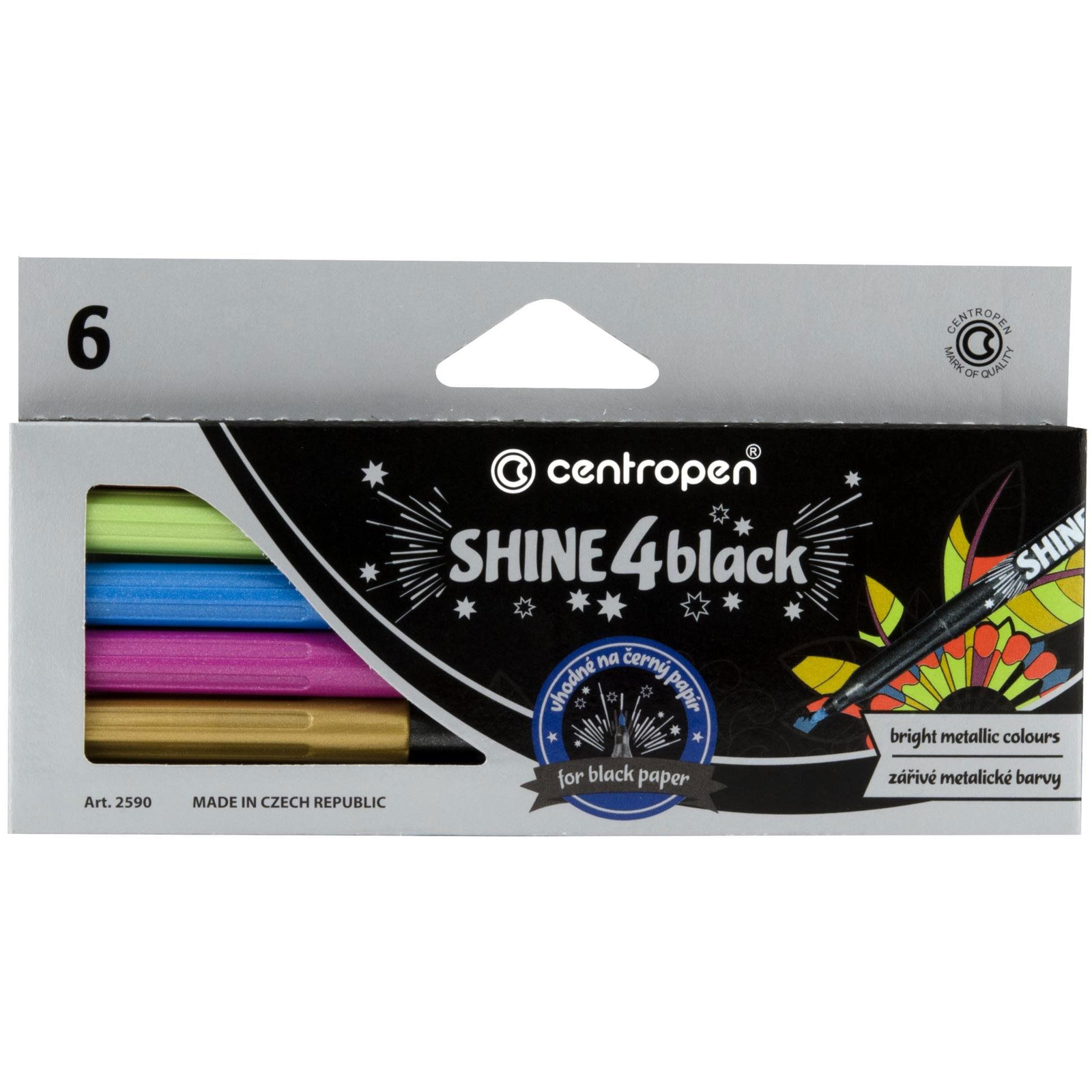 Centropen 2590 Metallic stresszoldó kifestő marker, 6 db (8595013641927)