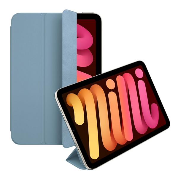 Apple Smart Folio tok álló, bőr hatású (aktív FLIP, oldalra nyíló, TRIFOLD, asztali tartó) DENIM  IPAD mini 7 (2024) (MC2U4ZM/A)