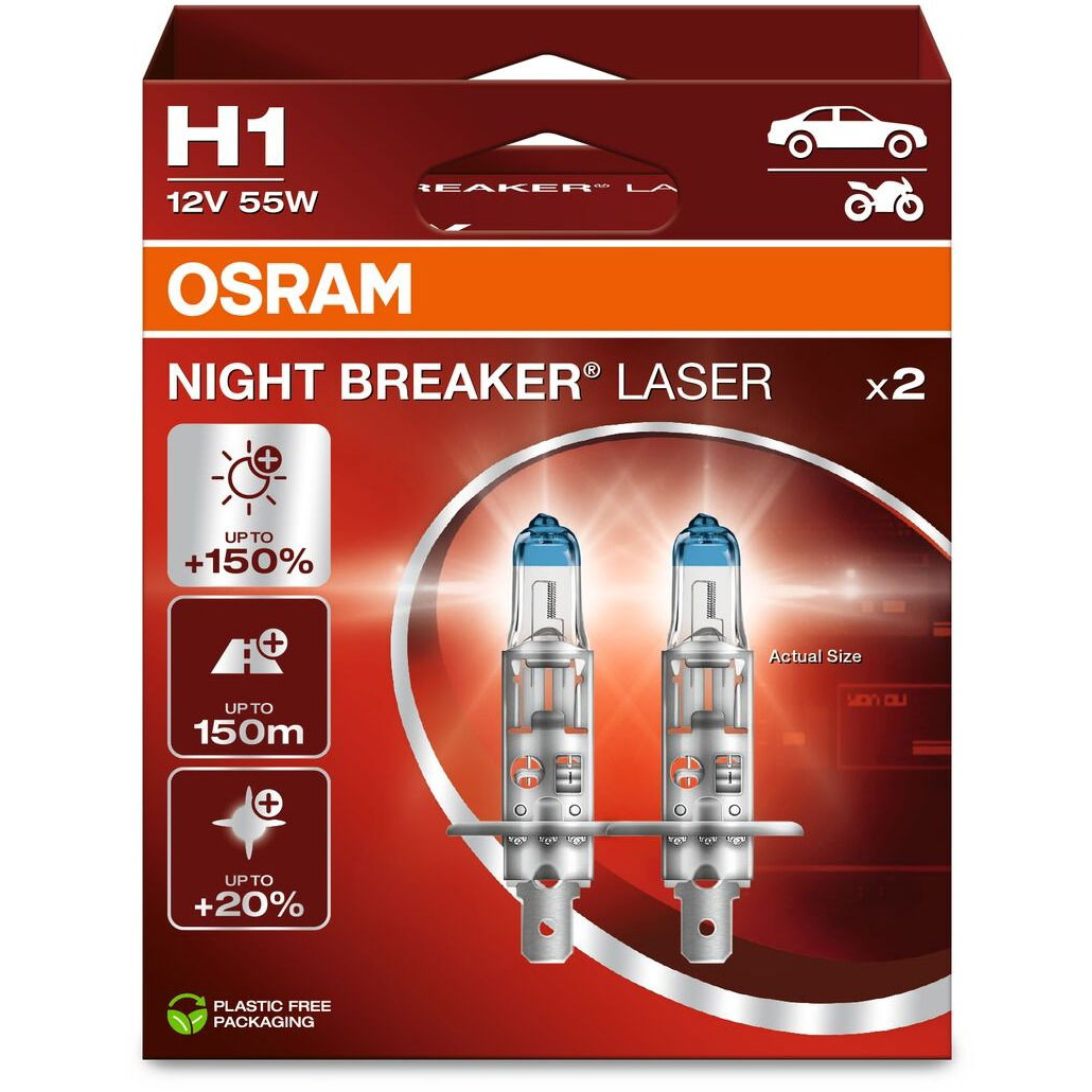 OSRAM H1 Night Breaker Laser Next Generation +150%, 2 db (64150NL-2HB)