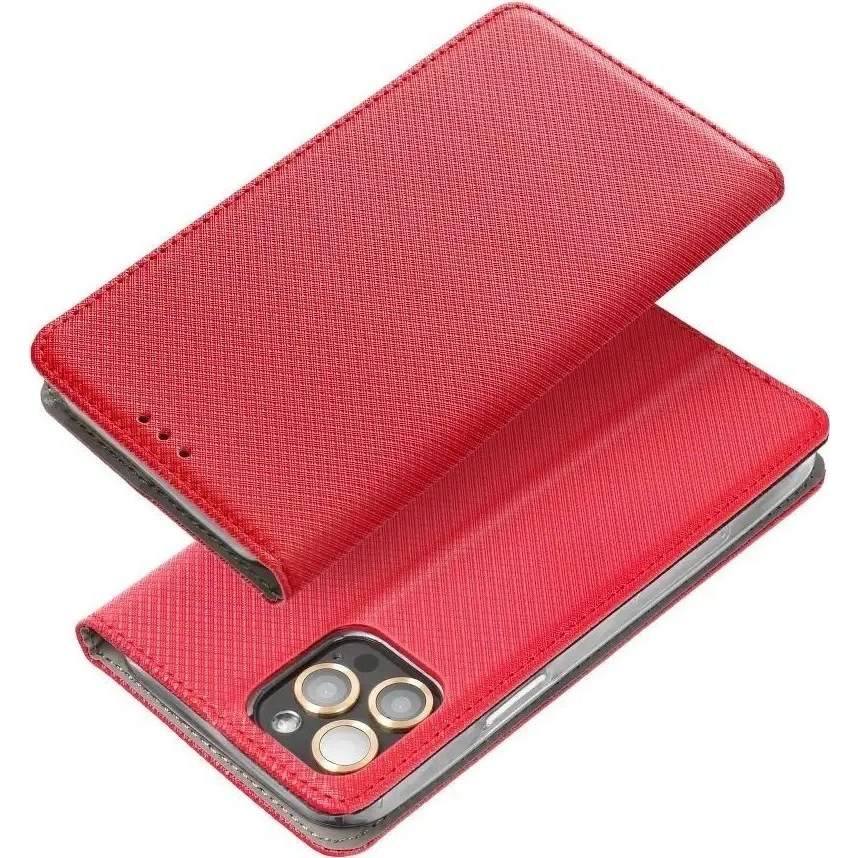 Smart Magnet Xiaomi Redmi 10 Oldalra Nyíló Mágneses Könyv Tok Szilikon Belsővel Piros (30289)