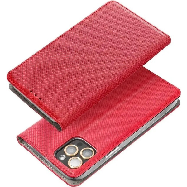 Smart Magnet Xiaomi Redmi 10 Oldalra Nyíló Mágneses Könyv Tok Szilikon Belsővel Piros