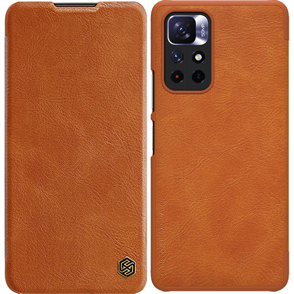 Nillkin Qin Könyvtok Xiaomi Redmi Note 11T 5G / Note 11S 5G / Poco M4 Pro 5G - Barna
