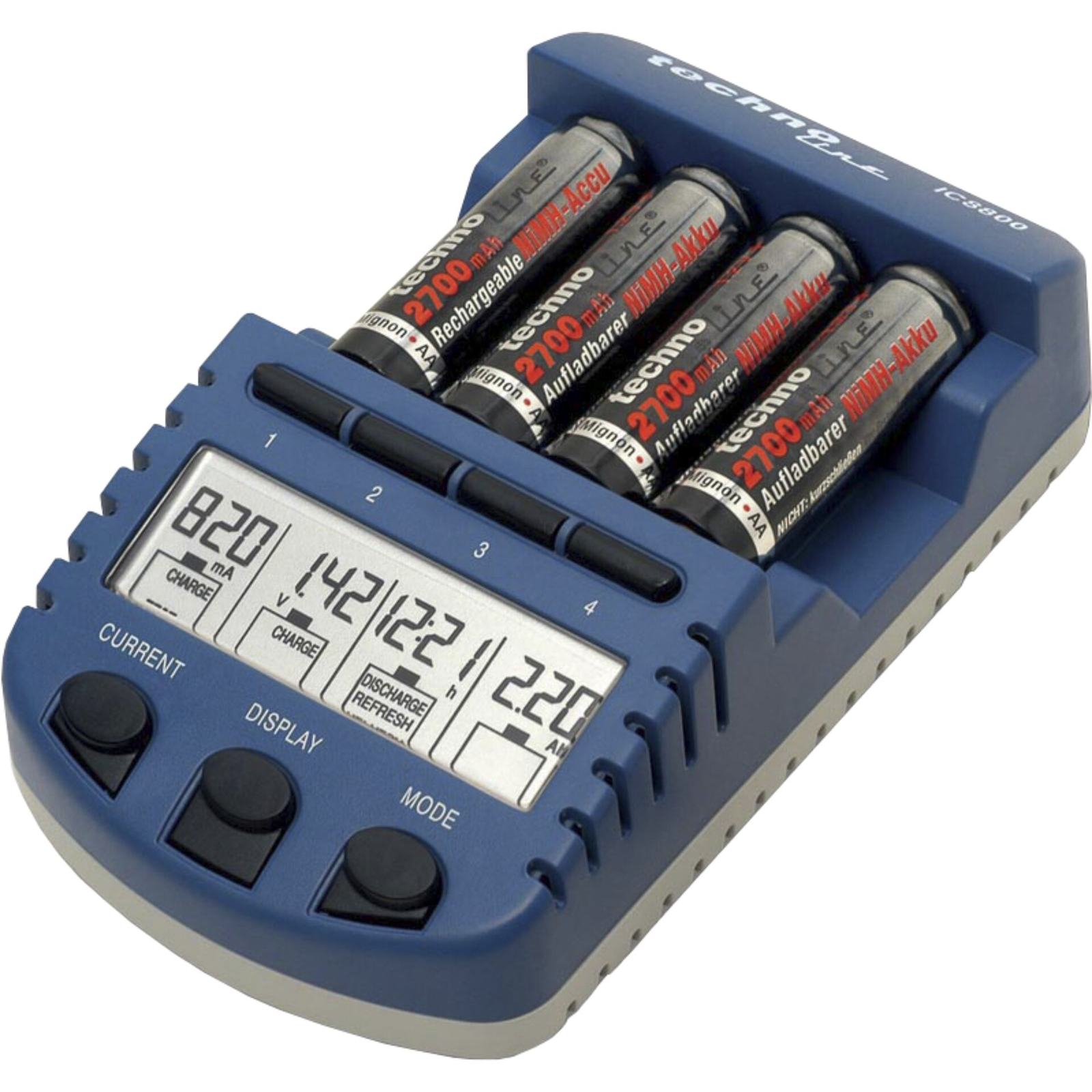 Technoline BC 1000 N 4x AA/AAA NiMH / NiCd Akkumulátor töltő (BC 1000N)