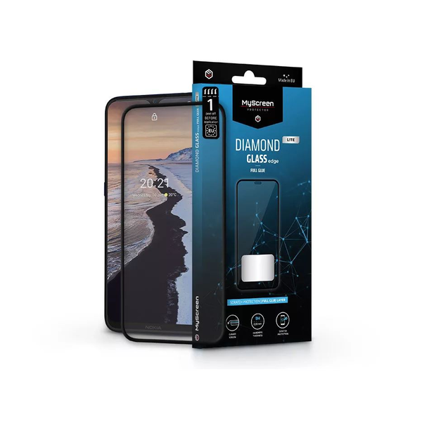 MyScreen Protector Diamond Glass Lite Edge2.5D Full Glue Nokia G10/G20 edzett üveg képernyővédő fólia fekete (LA-1956)