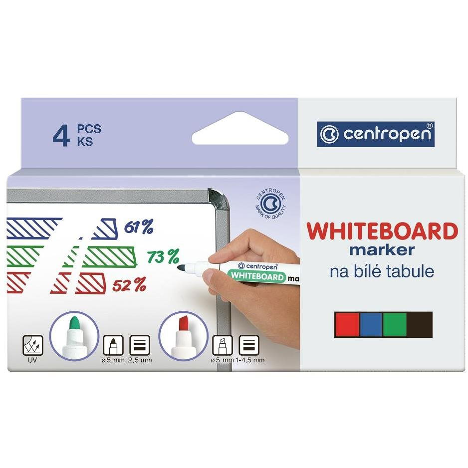 Centropen 8559/4 WBM Törölhető marker, dobozban (8595013617267)