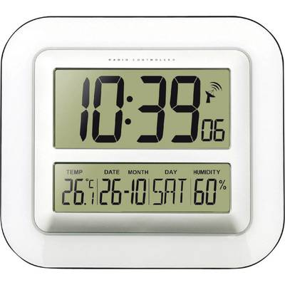 Digitális rádiójel vezérelt falióra, 280x245x32 mm, fehér/ezüst, Techno Line WS 8006 (WS 8006)