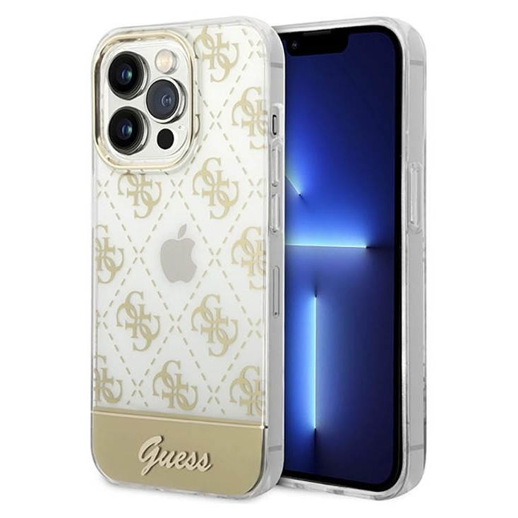 Guess 4G Stripe Script Logo Apple iPhone 14 Pro Max Tok - Arany (GUHCP14XHG4MHG)