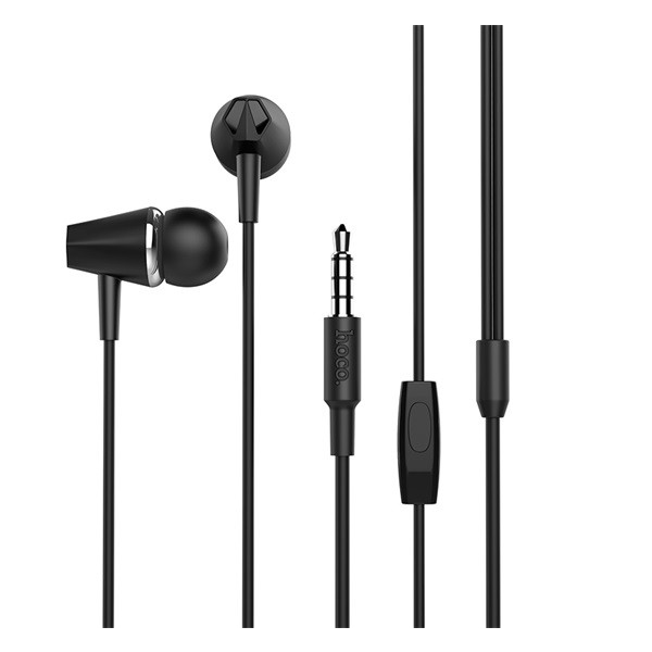 HOCO M34 fülhallgató SZTEREO (3.5mm jack, mikrofon, felvevő gomb) FEKETE (M34_B)
