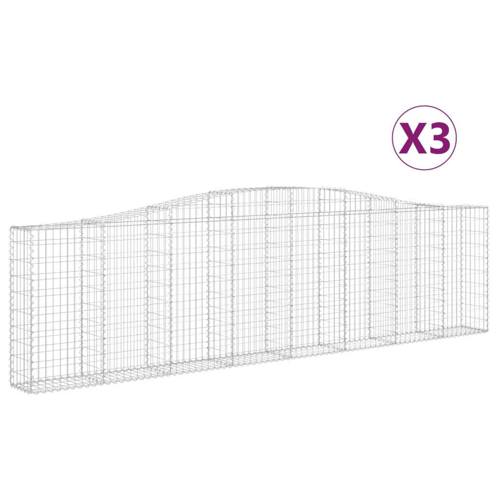 3 db íves horganyzott vas gabion kosár 400x30x100/120 cm (3145827)