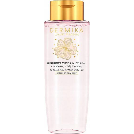 Dermika Luxury Placenta luksusowa woda micelarna do demakijażu twarzy oczu i ust Francuska Woda Termalna 400ml