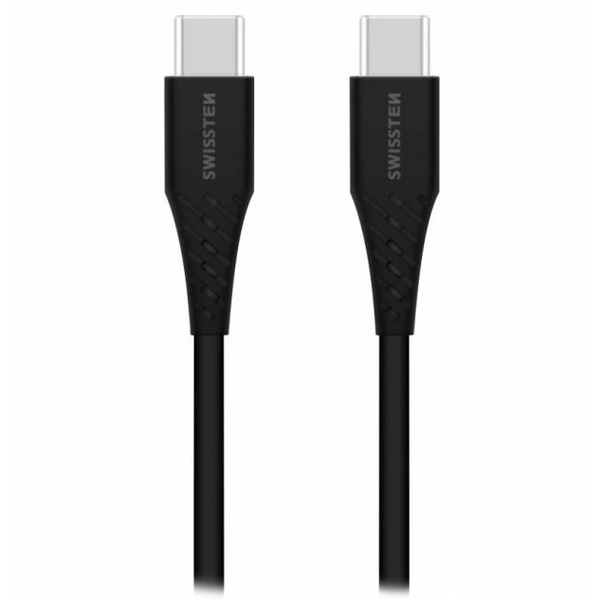 Swissten 71506515 USB-C apa - USB-C apa Adat- és töltőkábel 1m - Fekete