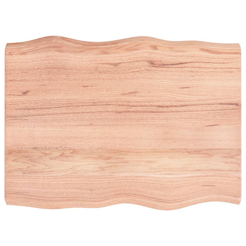 világosbarna asztallap 80x60x(2-6) cm kezelt tömör élőszegélyes (363946)