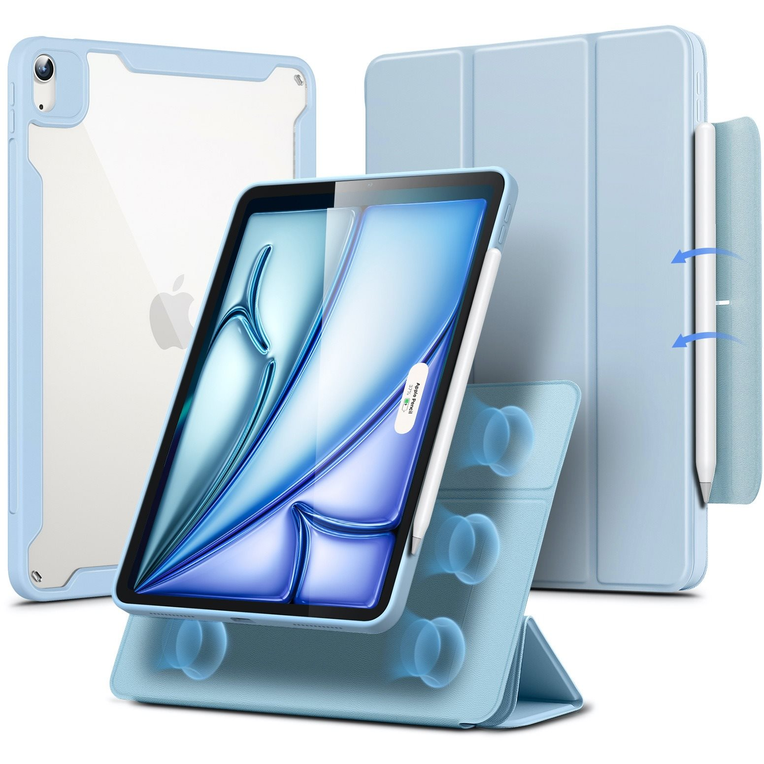 ESR Rebound Hybrid Case 360, Compatible with iPad Air 11 (2024), Air 10.9 (5th/4th Gen), Sky Blue (3C02210710402)