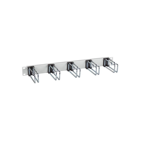 EFB 19" 1HE Kabelführungspanel,5x Doppelbügel 75mm, grau