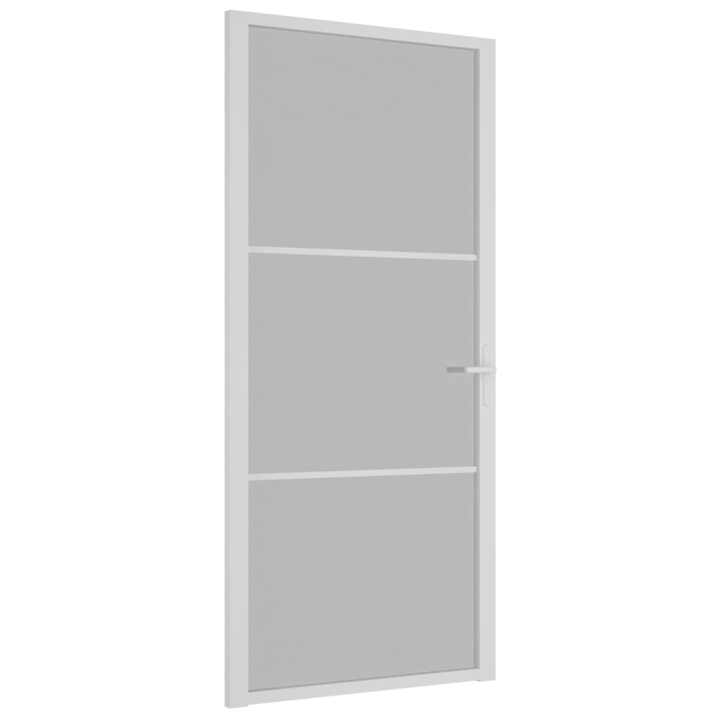 fehér matt üveg és alumínium beltéri ajtó 93 x 201,5 cm (350578)