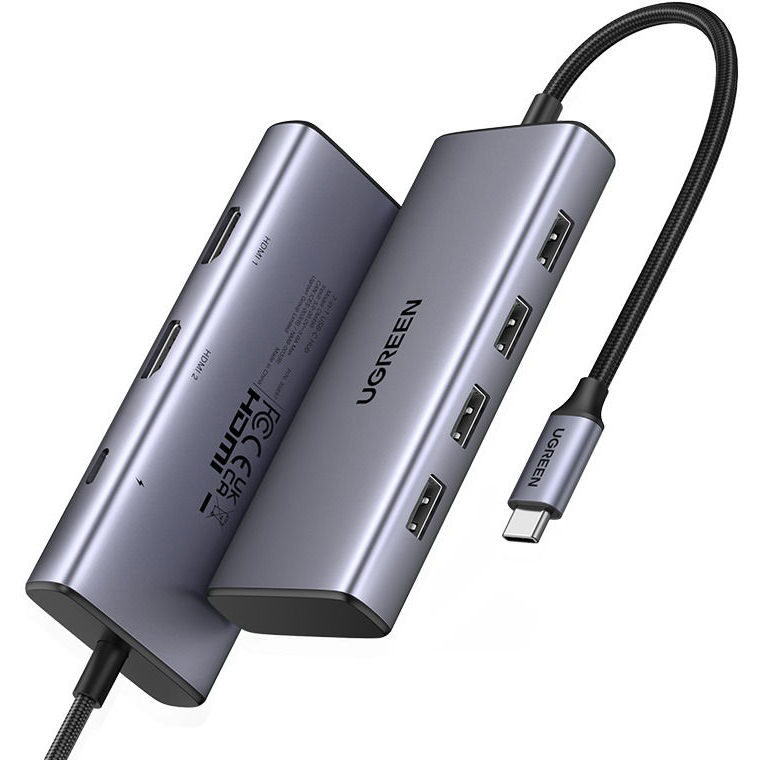 UGREEN 7-in-1 USB-C to 2*HDMI/USB 2.0/3*USB 2.0/PD100W (35897)
