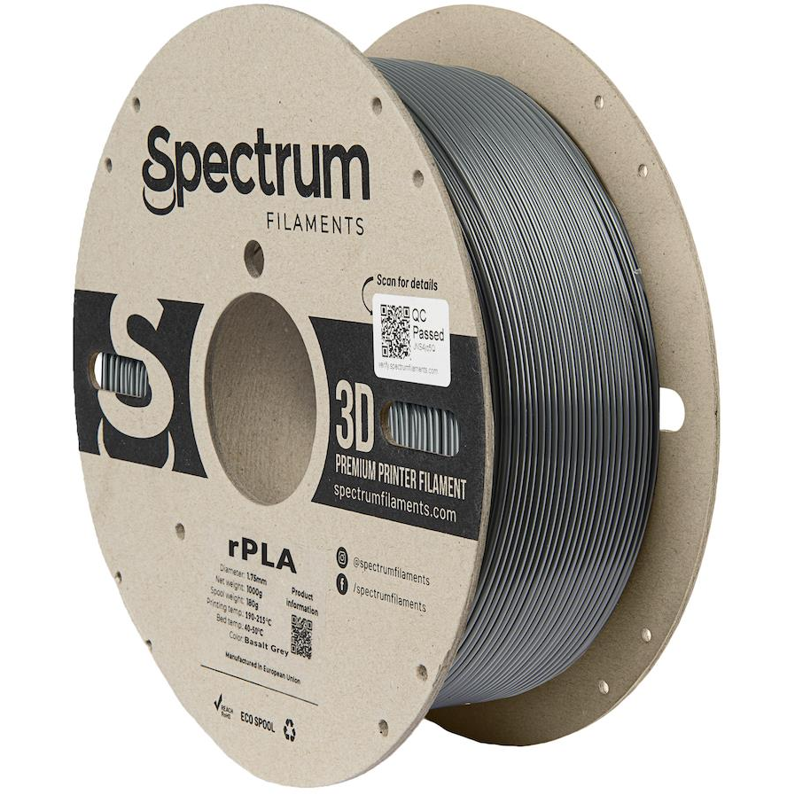 Spectrum 3D nyomtatószál, R-PLA, 1,75 mm, BASAlt Grey, 1 kg (80556)