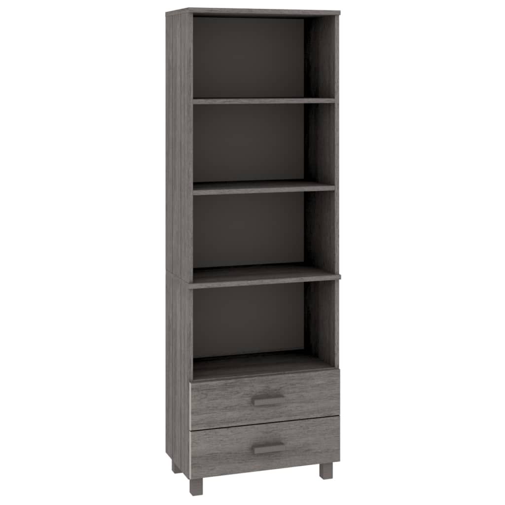 HAMAR világosszürke tömör fenyőfa tálalószekrény 60x35x180 cm (340491)