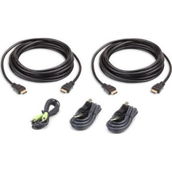 ATEN 2L-7D03UHX5 кабел за клавиатура, видео и мишка (KVM) Черен 3 м