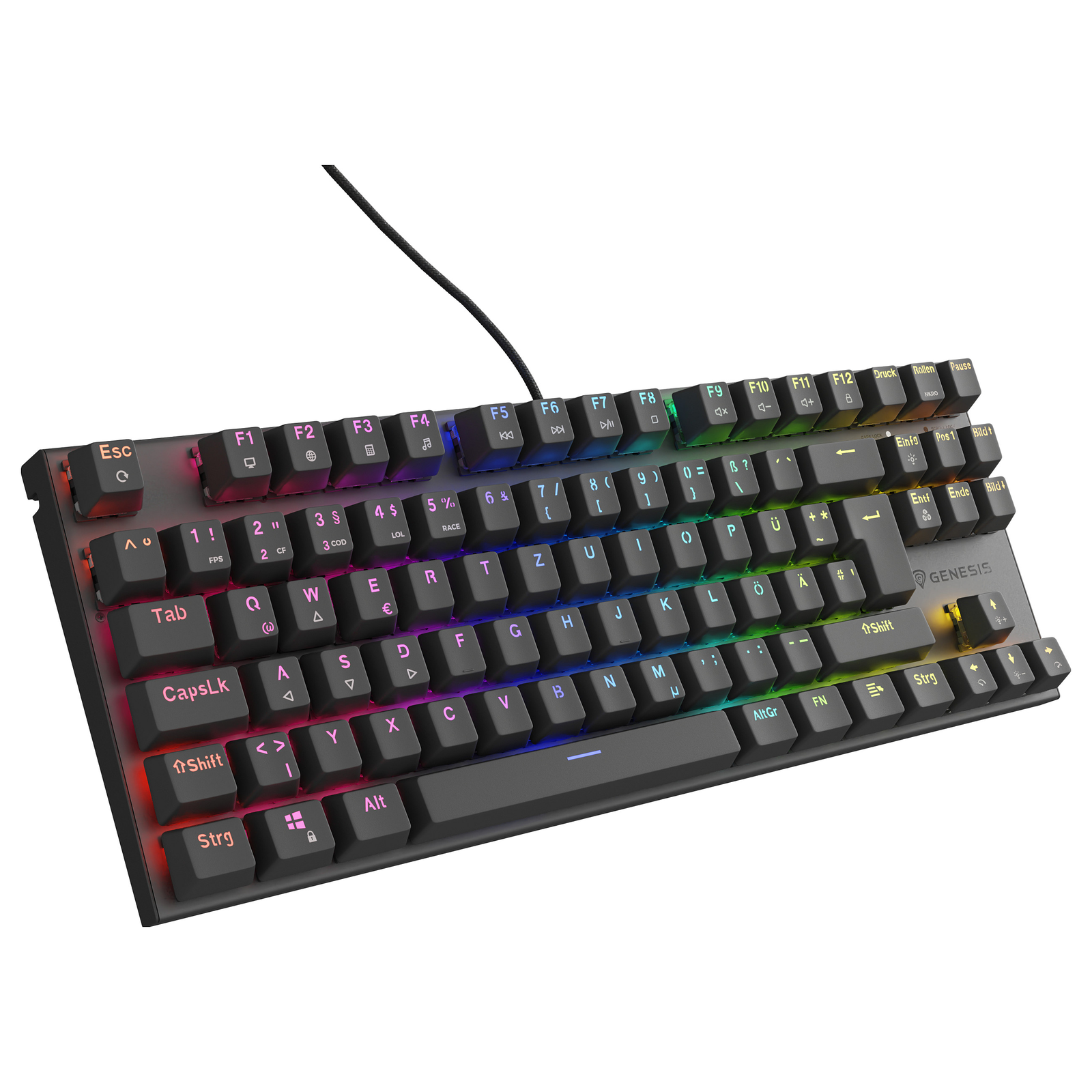 GENESIS Thor 303 TKL billentyűzet Játék USB QWERTZ Német Fekete (NKG-2176)