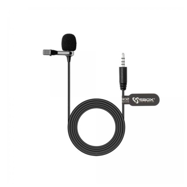 Микрофон Lavalier, SBOX, 3,5 мм жак, Черен
