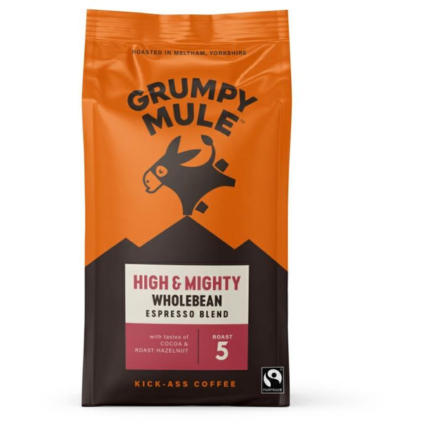 Grumpy Mule High &amp; Mighty, szemes, Arabica, 200 g