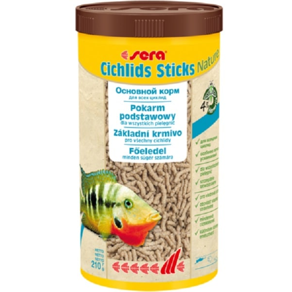 SERA 102130 Cichlids Sticks Akvárium haltáp haleledel 1000ml (210g) (102130)