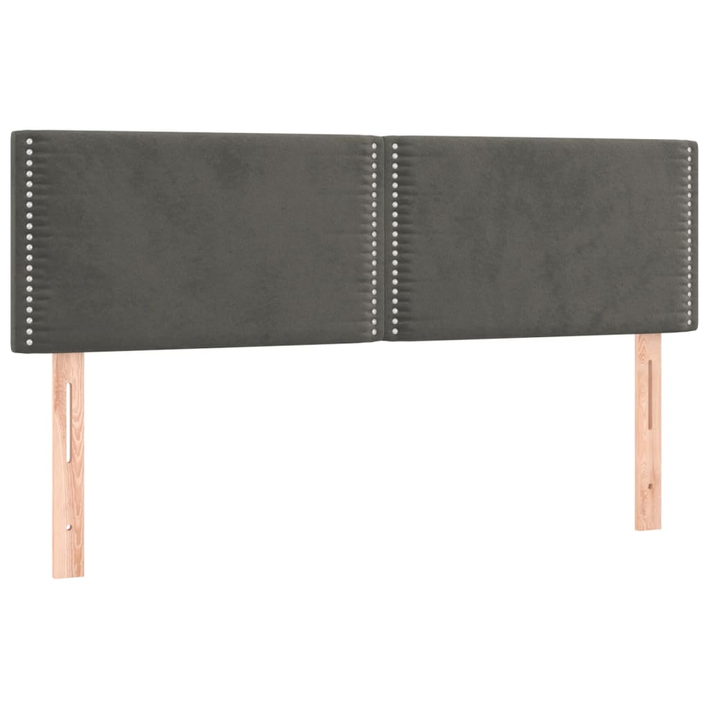 2 db sötétszürke bársony fejtámla 72 x 5 x 78/88 cm (345939)