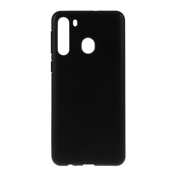 Műanyag telefonvédő (szilikon hátlap, ultravékony, közepesen ütésálló, légpárnás sarok) FEKETE [Samsung Galaxy A21 (SM-A210F)] (5996457966578)