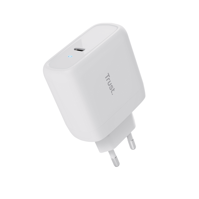 Trust Maxo USB-C Hálózati Adapter + USB-C Kábel - Fehér (65W) (25139)