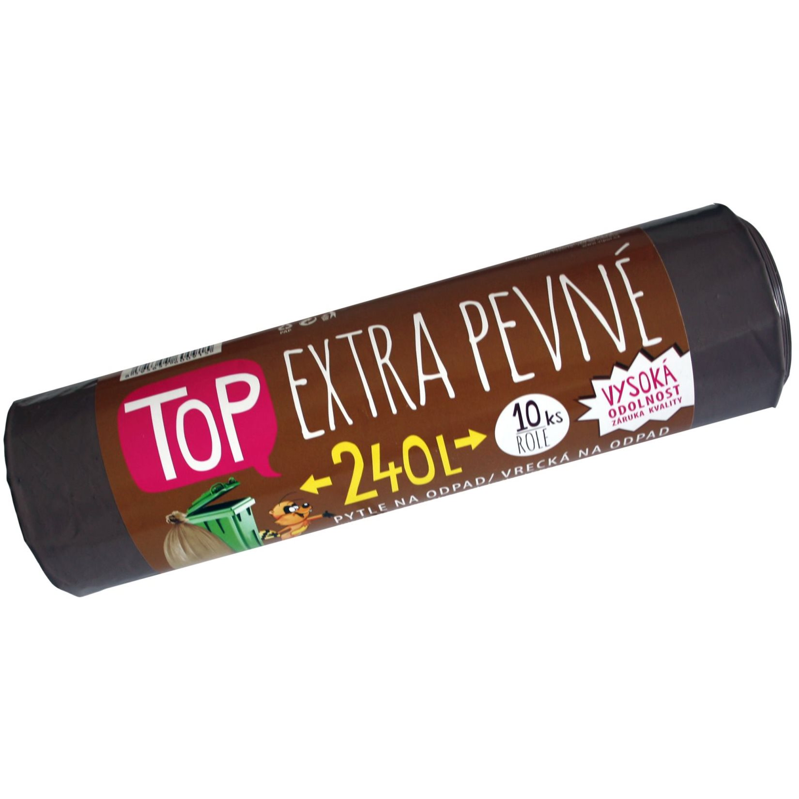 VIPOR LDPE Top Extra szilárd 240 l, 10 db, barna (8595657600915)