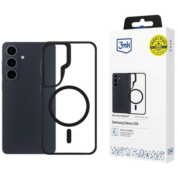 Puzdro s rámom a MagSafe pre Samsung Galaxy S26 - 3mk Satin Armor MagCase