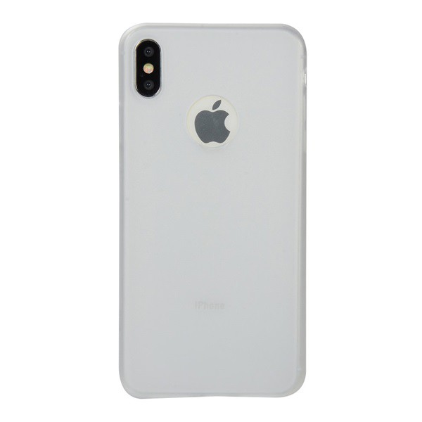 Szilikon telefonvédő (matt, logo kivágás) FEHÉR [Apple iPhone XS Max 6.5] (5996457824236)
