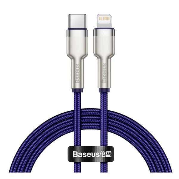 Cablu de date Baseus Cafule Series Metal, Type-C tip lightning, PD 20W, 1m, Purple
