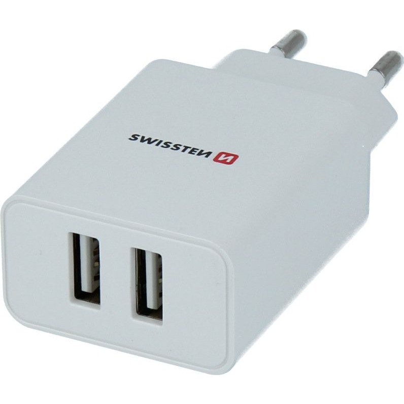 Swissten Travel Charger Hálózati USB-A töltő - Fehér (5V / 2.1A) (22034000)