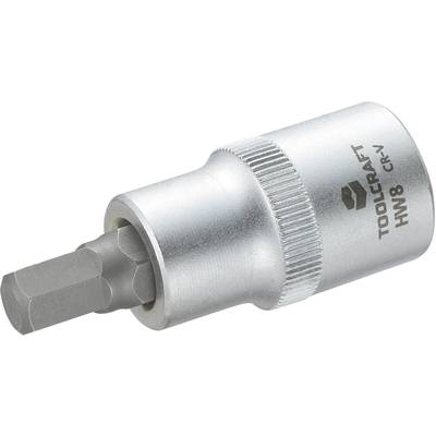 Dugókulcs betét 12,5 mm (1/2), hatlapú bittel 8mm, hossz: 55 mm, TOOLCRAFT (816158)