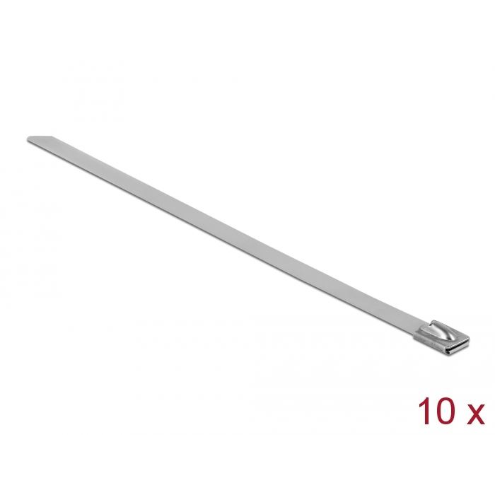 Delock rozsdamentes acél kábelkötegelő 400x7,9mm 10db (18773) (DL18773)
