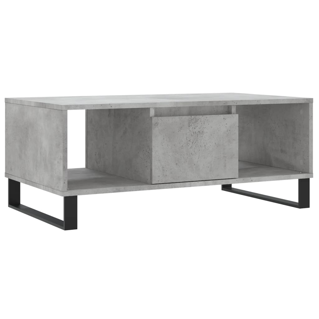 betonszürke szerelt fa dohányzóasztal 90x50x36,5 cm (830600)