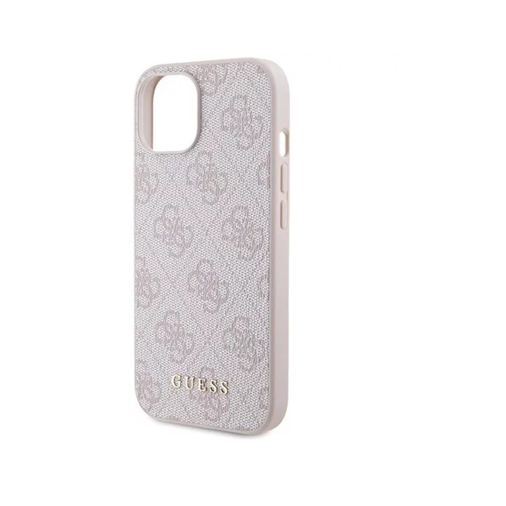Guess 4G Metal Gold Logo Apple iPhone 15 Tok - Rózsaszín (GUHCP15SG4GFPI)