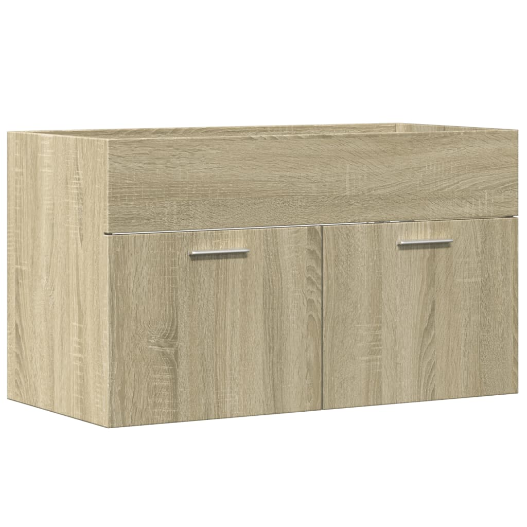 sonoma tölgy szerelt fa fürdőszobai mosdószekrény 90x38,5x46 cm (856213)