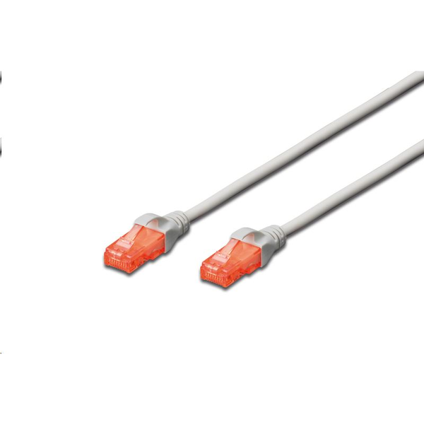 DIGITUS Patchkabel Cat6  U/UTP 2xRJ45  2.0m grau Hebelschutz Polybeutel