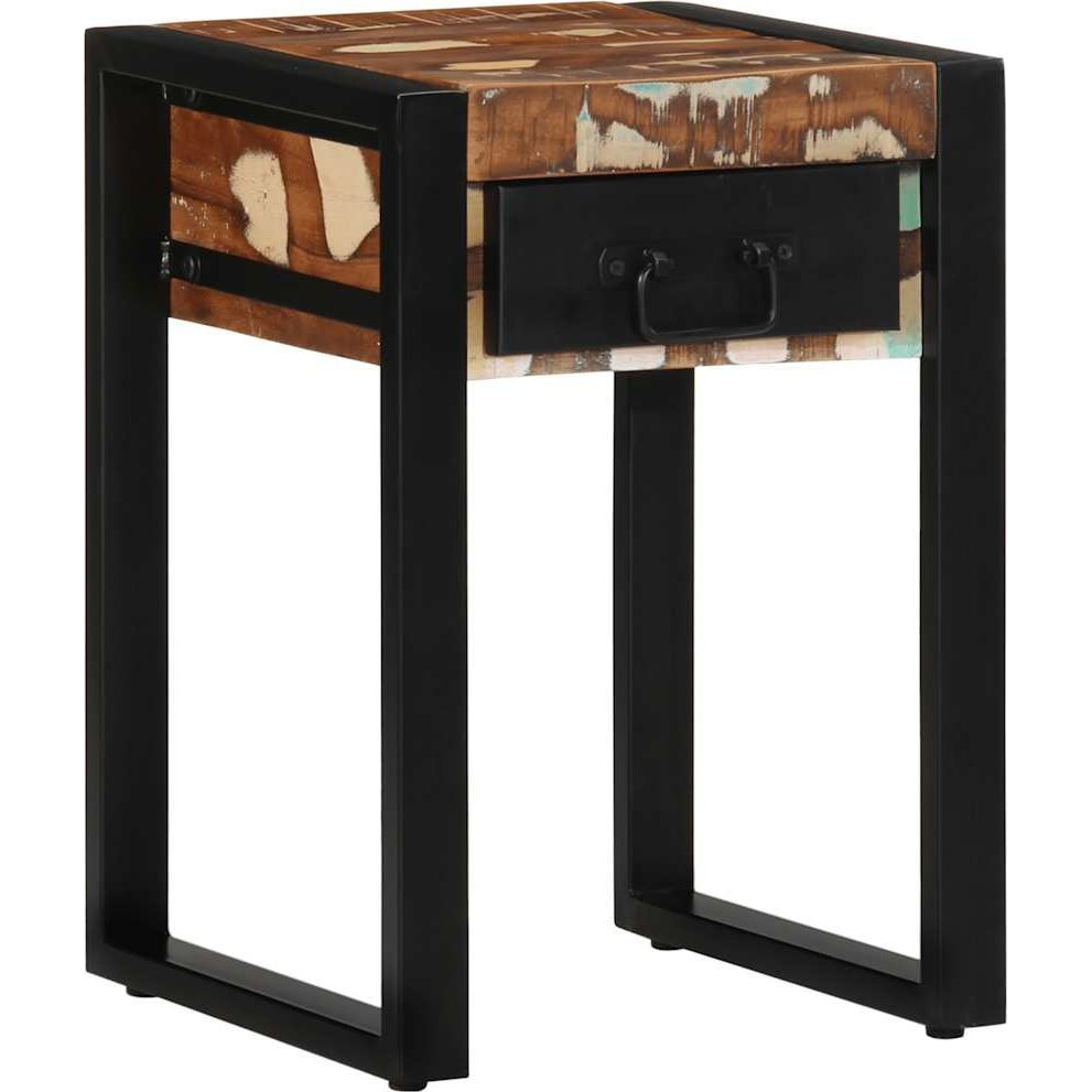 konzolasztal többszínű 35x35x50 cm tömörfa újrahasznosított fa (4015944)