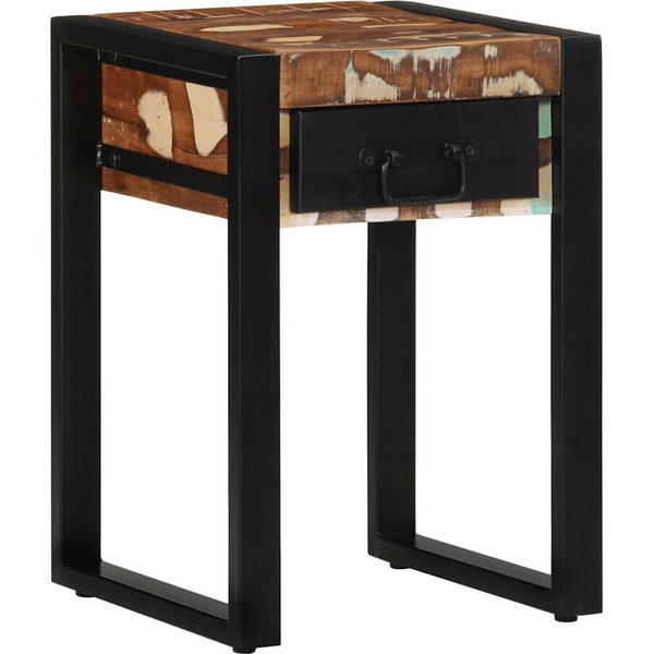 konzolasztal többszínű 35x35x50 cm tömörfa újrahasznosított fa